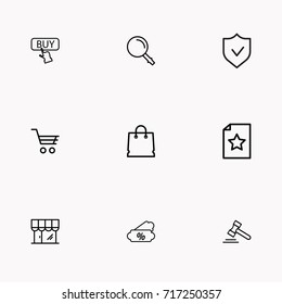 E-commerce line icon set