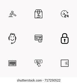 E-commerce line icon set