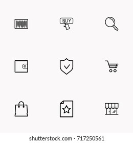 E-commerce line icon set