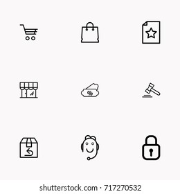 E-commerce line icon set