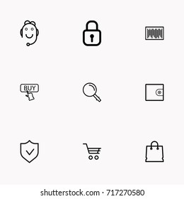 E-commerce line icon set