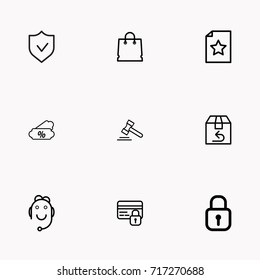 E-commerce line icon set