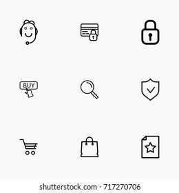 E-commerce line icon set