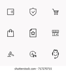 E-commerce line icon set