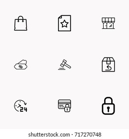 E-commerce line icon set