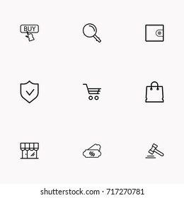 E-commerce line icon set