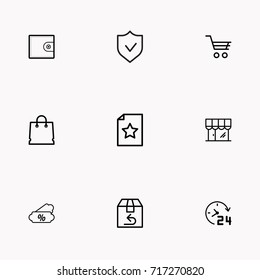 E-commerce line icon set