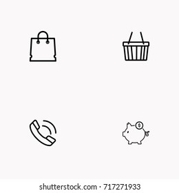 E-commerce line icon set