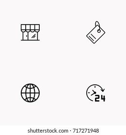 E-commerce line icon set