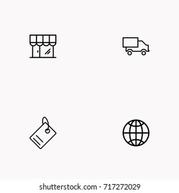E-commerce line icon set