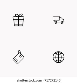 E-commerce line icon set