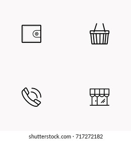 E-commerce line icon set