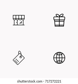 E-commerce line icon set