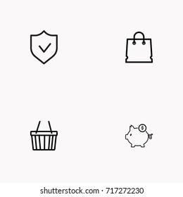E-commerce line icon set