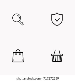 E-commerce line icon set