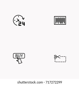 E-commerce line icon set