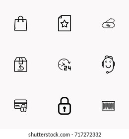E-commerce line icon set