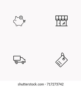 E-commerce line icon set