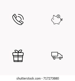 E-commerce line icon set