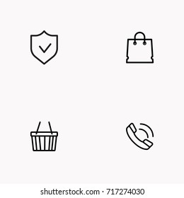 E-commerce line icon set