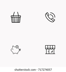E-commerce line icon set