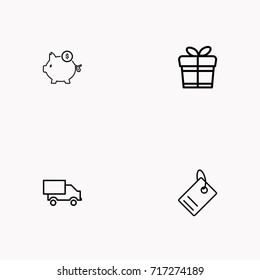 E-commerce line icon set