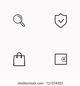E-commerce line icon set