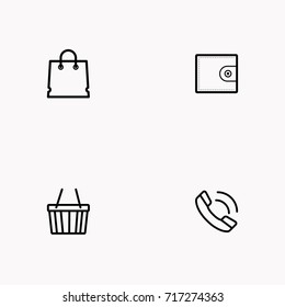 E-commerce line icon set