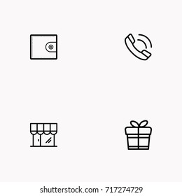 E-commerce line icon set
