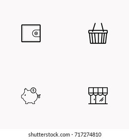 E-commerce line icon set