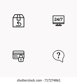 E-commerce line icon set