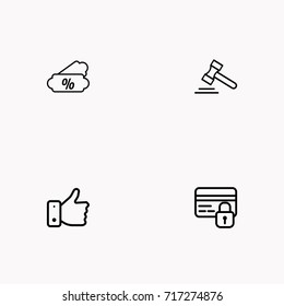 E-commerce line icon set