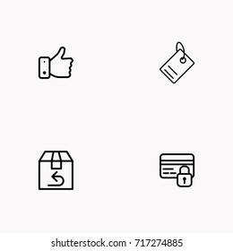 E-commerce line icon set
