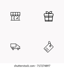 E-commerce line icon set