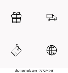 E-commerce line icon set