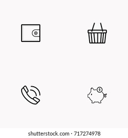 E-commerce line icon set
