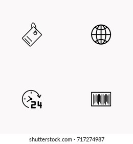 E-commerce line icon set