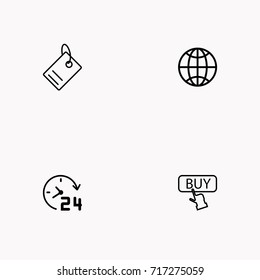 E-commerce line icon set
