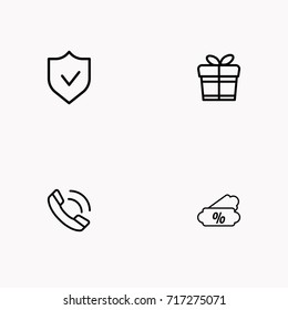 E-commerce line icon set