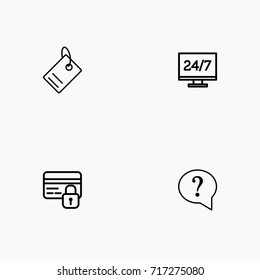E-commerce line icon set