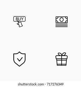 E-commerce line icon set