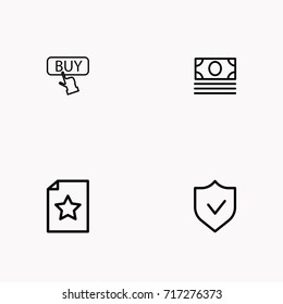 E-commerce line icon set