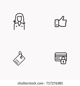 E-commerce line icon set