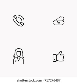 E-commerce line icon set