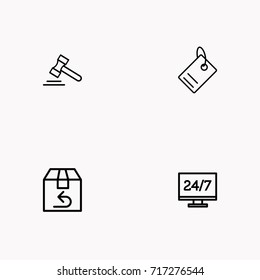 E-commerce line icon set