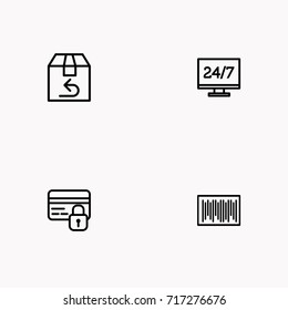 E-commerce line icon set