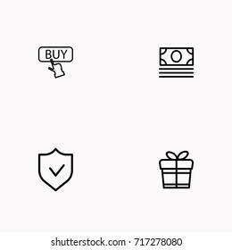 E-commerce line icon set