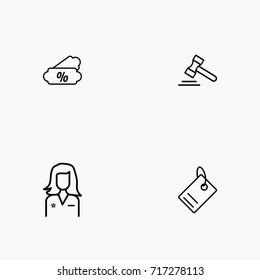 E-commerce line icon set