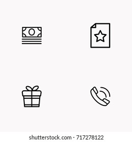 E-commerce line icon set