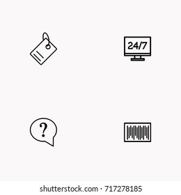 E-commerce line icon set